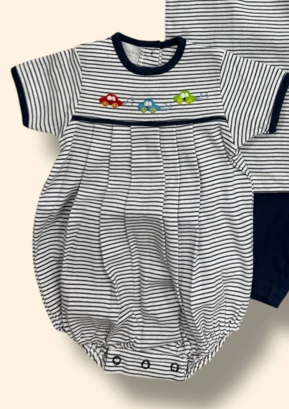 NEW SQUIGGLES boy's bubble romper in cars